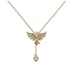 Colar Divino Espir�to Santo com Zirc�nia em Ouro 18 Kilates - 25038